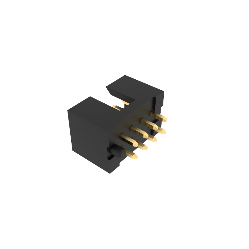 2.00mm间距简牛，180度直插安装工艺，带PCB定位柱.