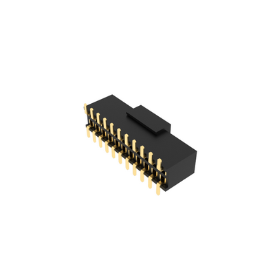1.27mm间距排母，双排SMT焊接安装工艺，带PCB定位柱