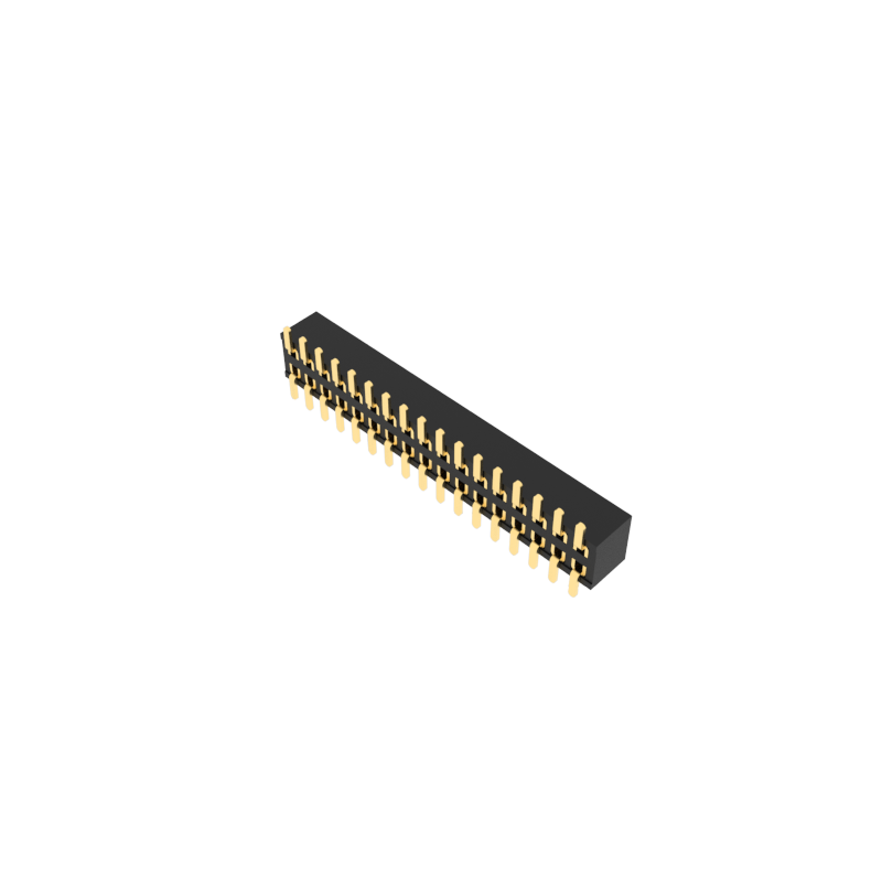 1.00MM间距排母，双排SMT安装焊接工艺